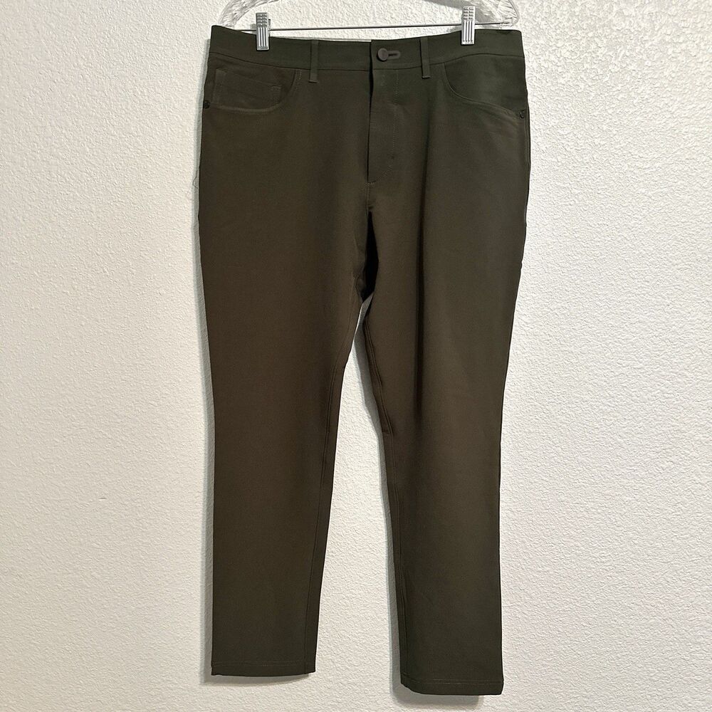 Public Rec Dealmaker 5 Pocket Pants Mens 34X28.5 (Tag 34x30) Olive Green Golf